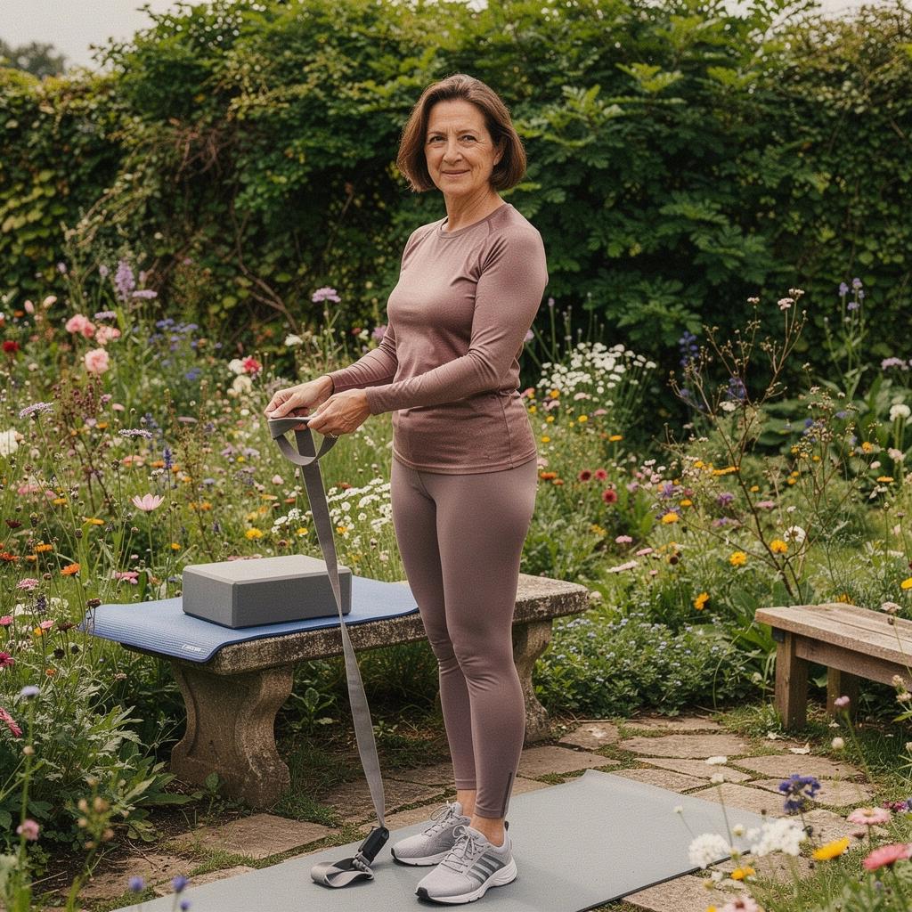 Un ambiente relajante con esterillas de yoga y accesorios para facilitar los movimientos suaves.